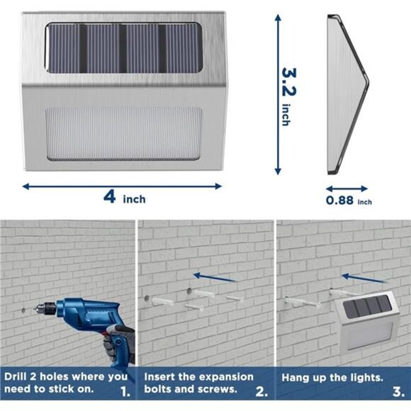 Solar Lights 12 Pack Solar Deck Lights Outdoor, Waterproof Fence Solar Lights - Picture 6 of 7